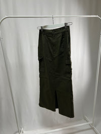 25000015Khaki Cargo Skirt – High Waist Utility Style