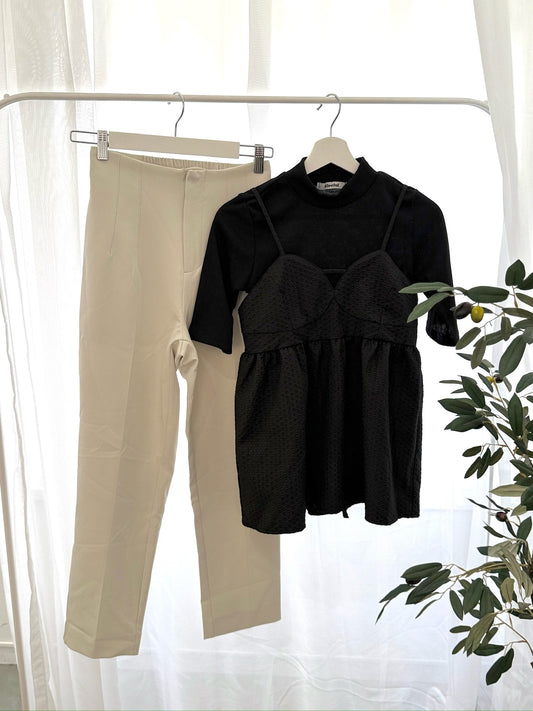 High-Waisted Beige Trousers – Everyday Grace