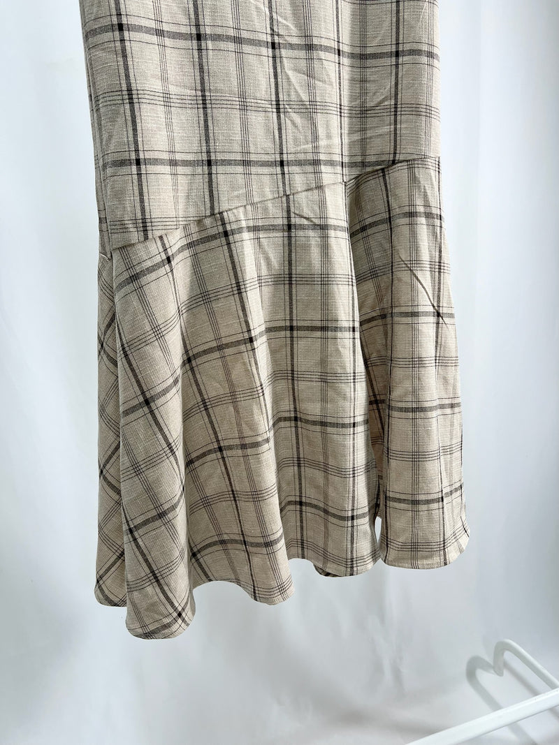 25000012Check Mermaid Skirt – Midi Length