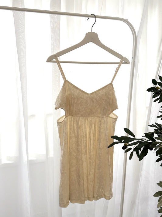 Beige Side-Cut Camisole Dress