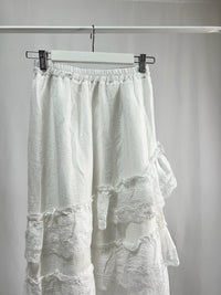 25000011White Lace Skirt – Midi Length