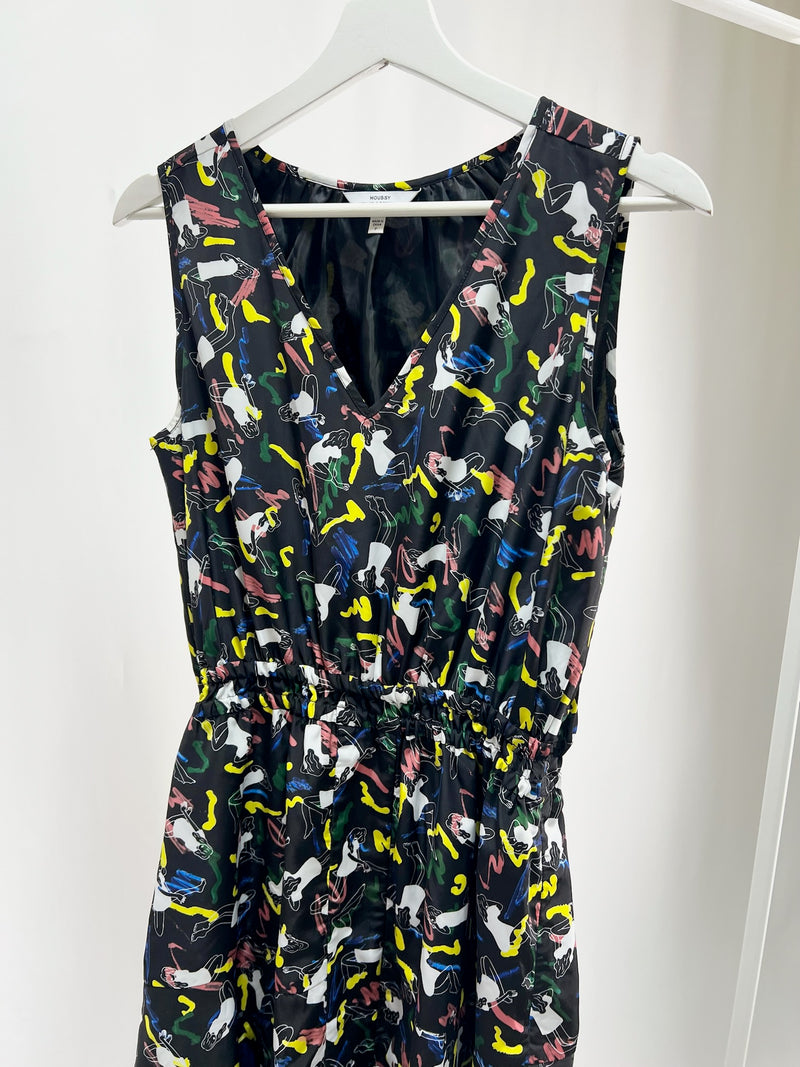 25008V-Neck Printed Dress