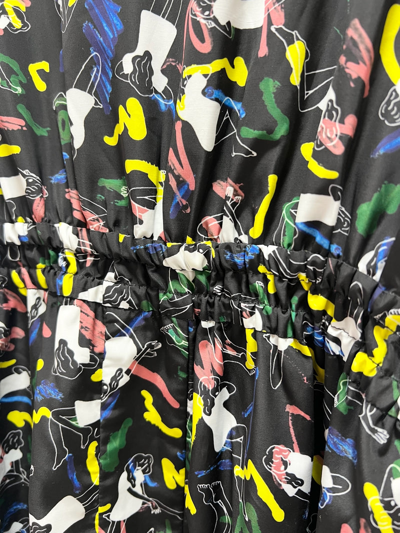 25008V-Neck Printed Dress