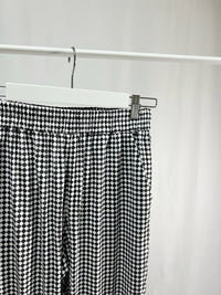 2501213Black and White Block Check Pants