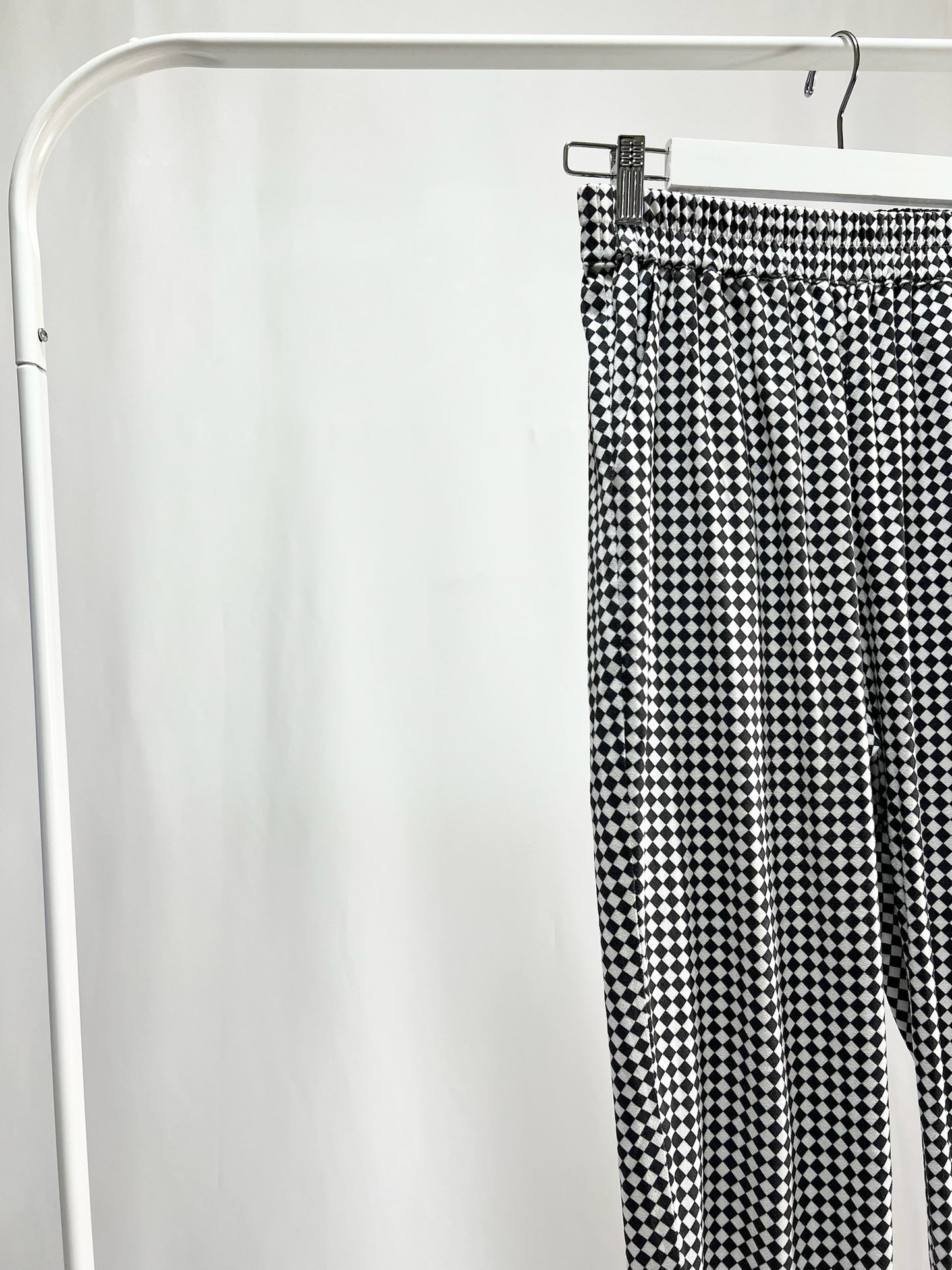 2501213Black and White Block Check Pants