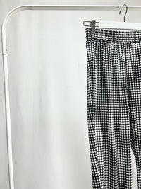 2501213Black and White Block Check Pants