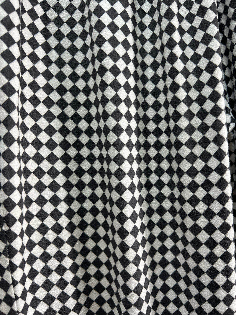 2501213Black and White Block Check Pants