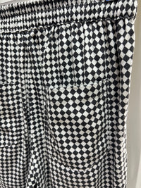 2501213Black and White Block Check Pants