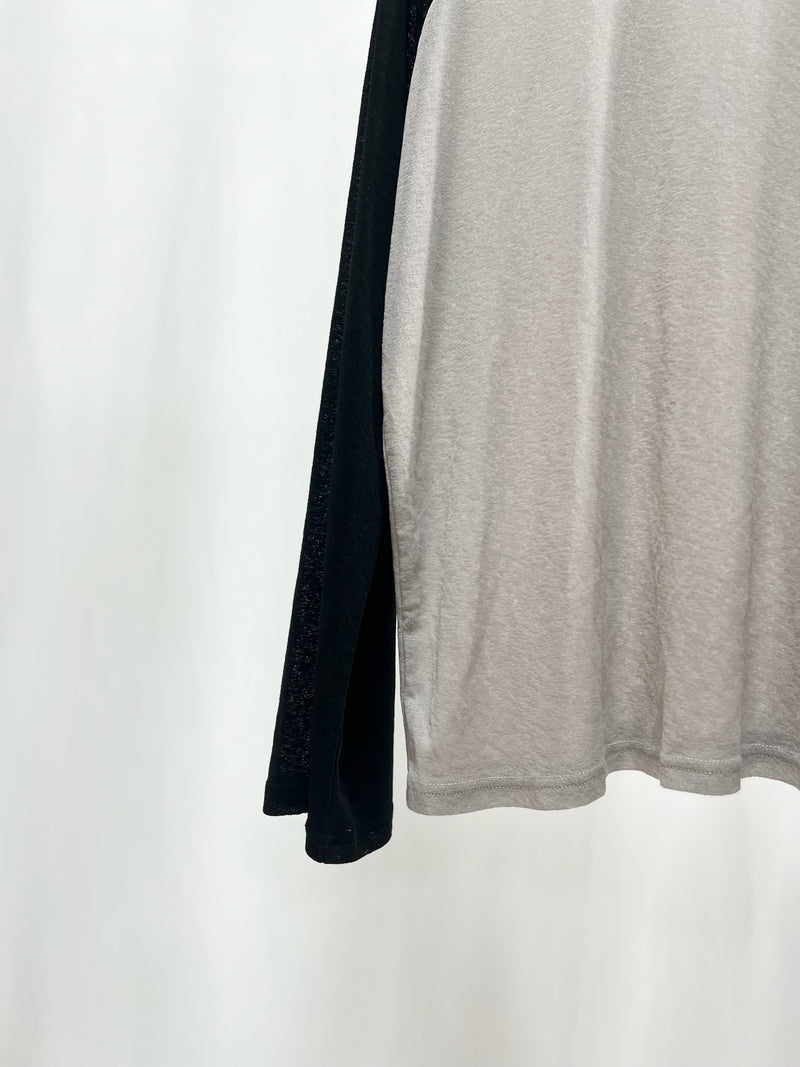 25066Sheer Raglan Top with Flared Sleeves