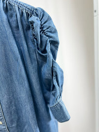 25050Denim Shirt with Power Shoulders – Elbow Sleeve