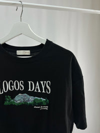 25049Black Logo T-Shirt with High-Low Hem