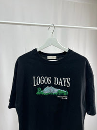 25049Black Logo T-Shirt with High-Low Hem