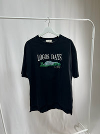 25049Black Logo T-Shirt with High-Low Hem