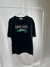 25049Black Logo T-Shirt with High-Low Hem