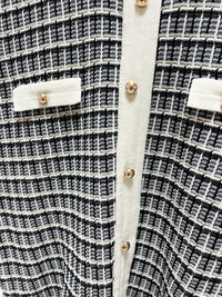 25048Short-Sleeve Tweed Cardigan