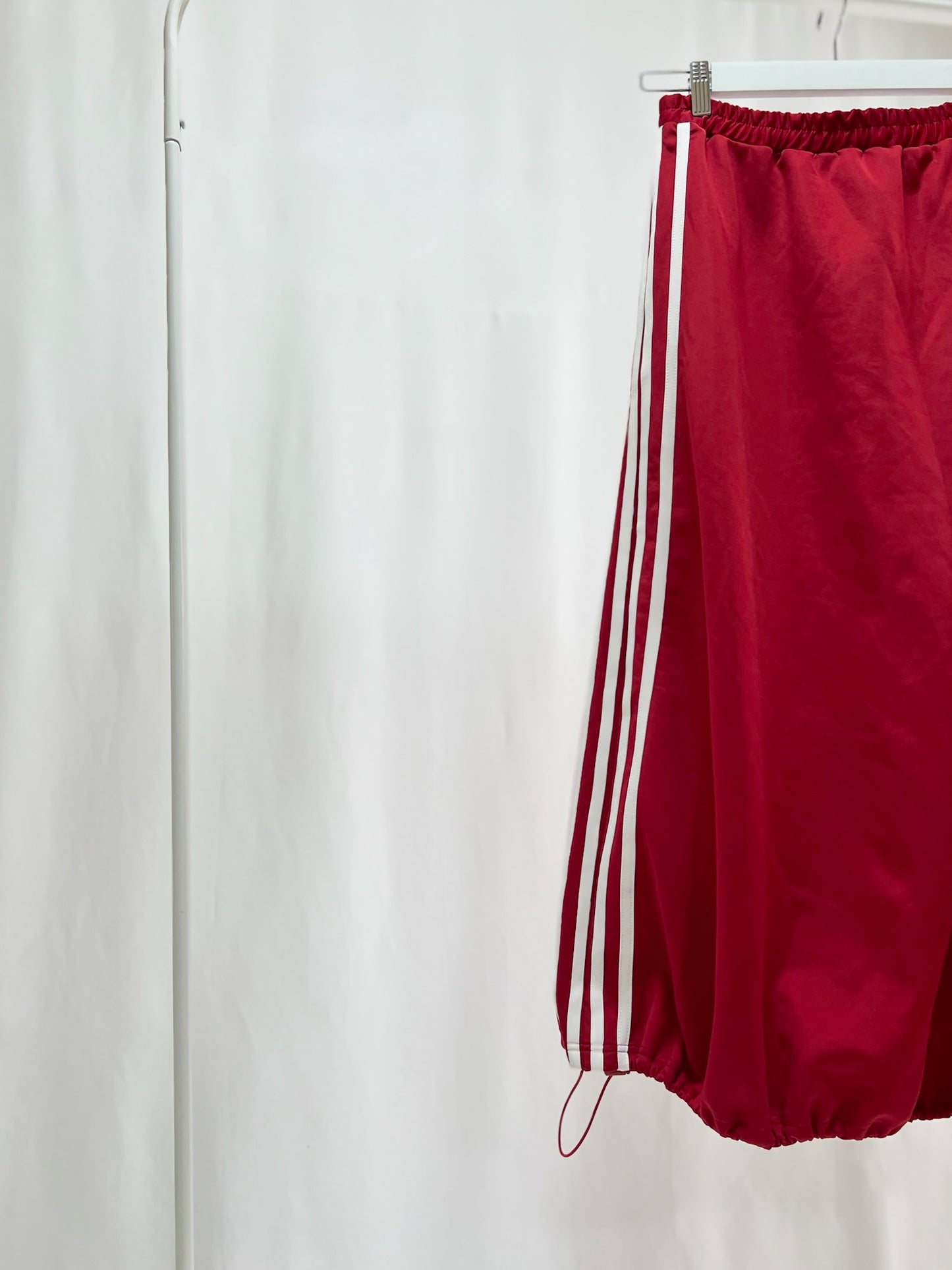 2500009Red Side Stripe Skirt with Drawstring Hem