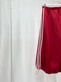 2500009Red Side Stripe Skirt with Drawstring Hem
