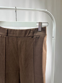 2501210Brown Suede Wide-Leg Pants