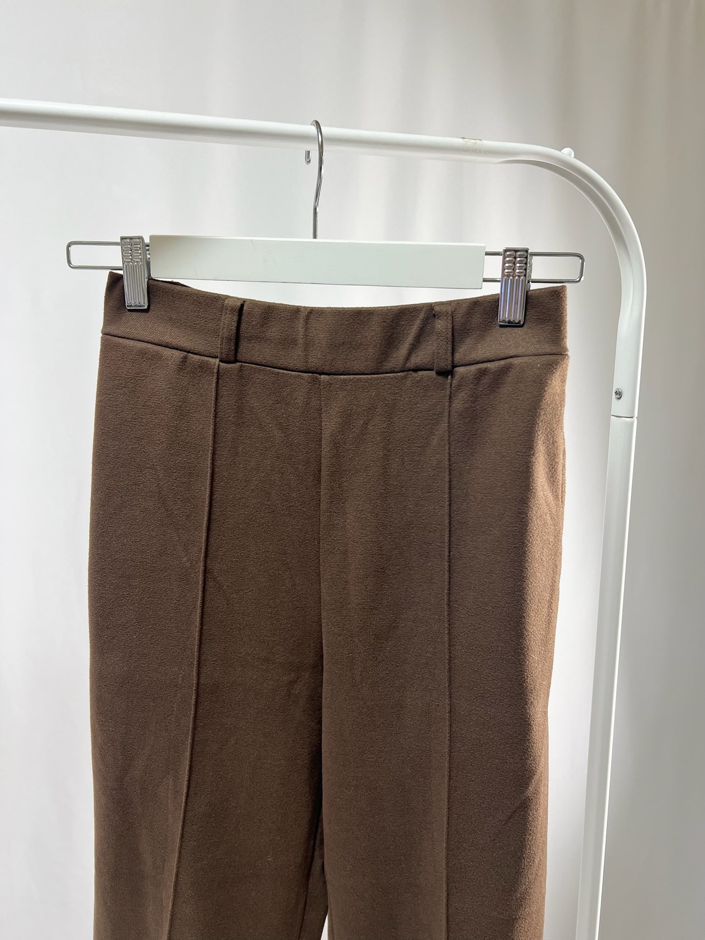 2501210Brown Suede Wide-Leg Pants