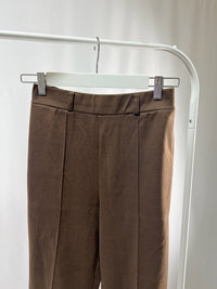 2501210Brown Suede Wide-Leg Pants