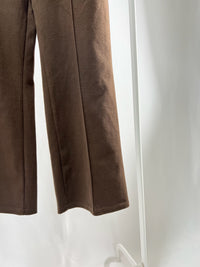 2501210Brown Suede Wide-Leg Pants