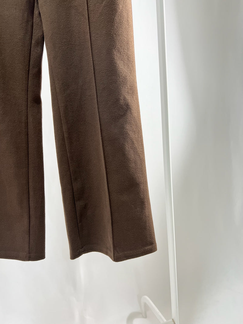 2501210Brown Suede Wide-Leg Pants