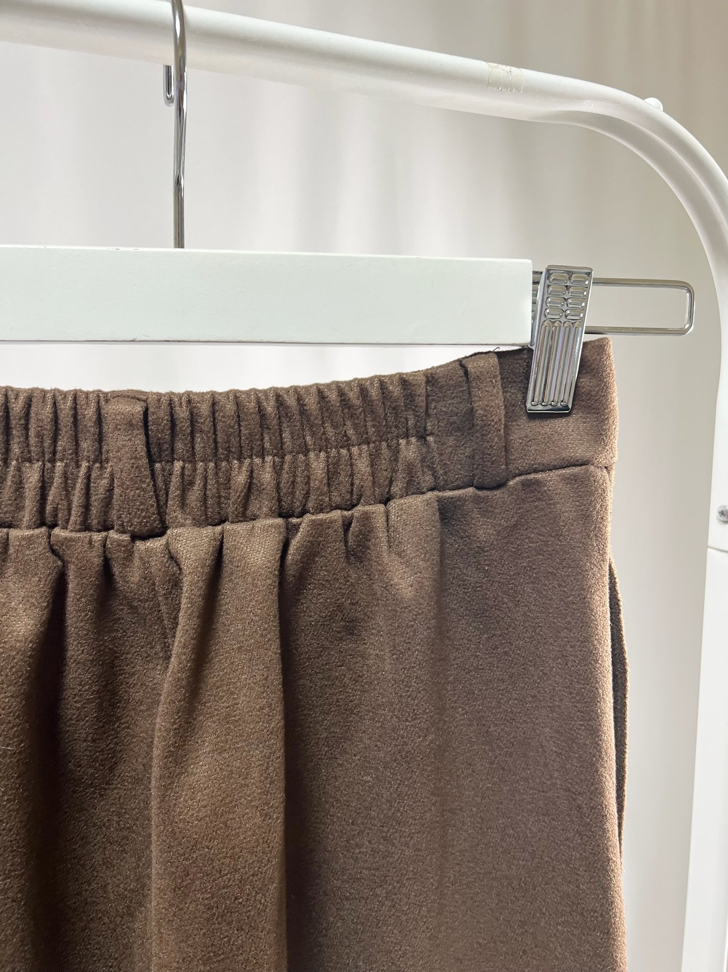 2501210Brown Suede Wide-Leg Pants
