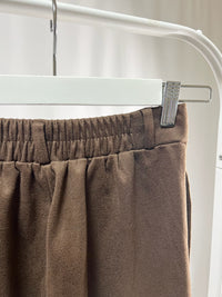 2501210Brown Suede Wide-Leg Pants