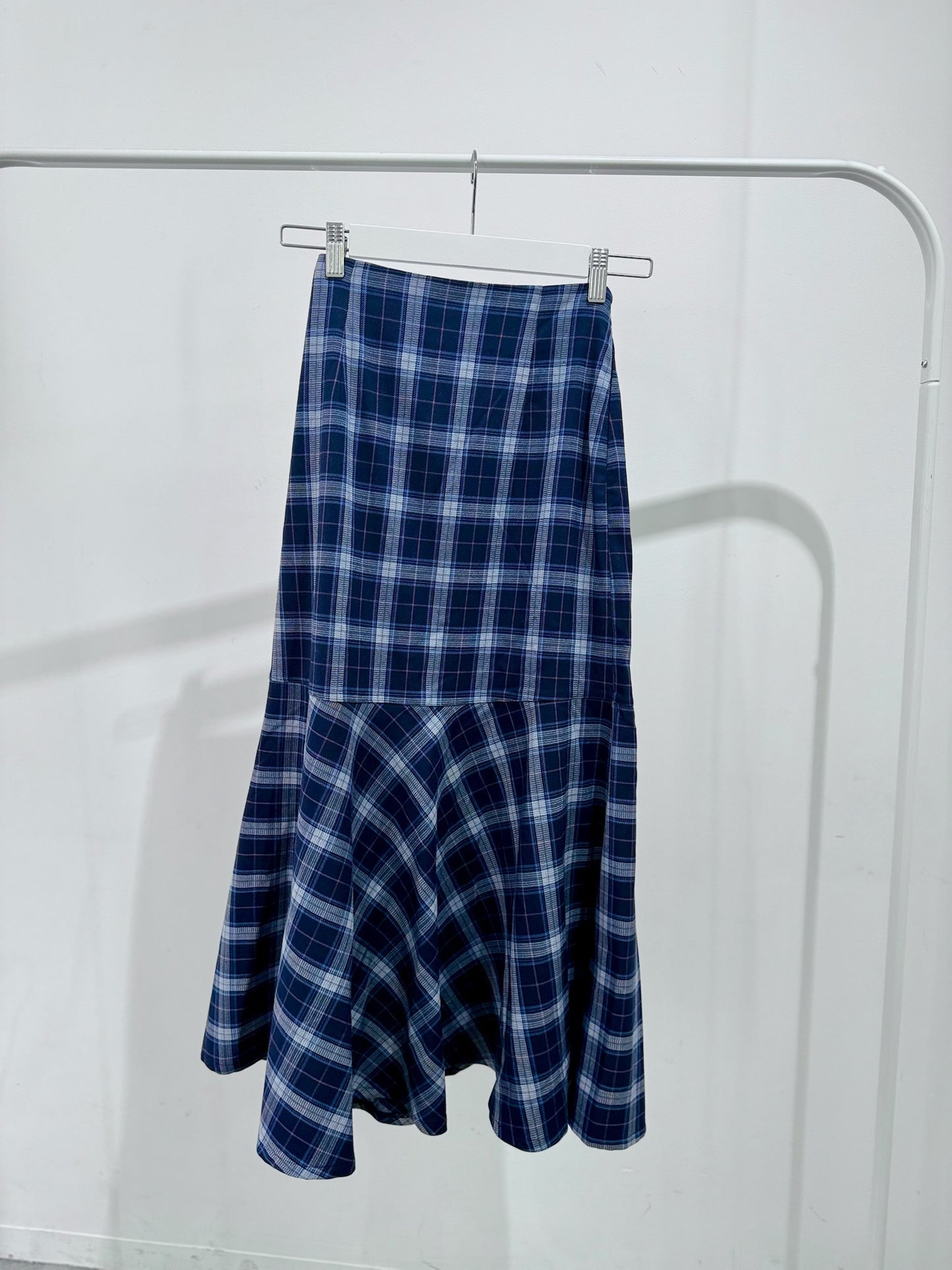 Check Pattern Flare Skirt – Navy & Black