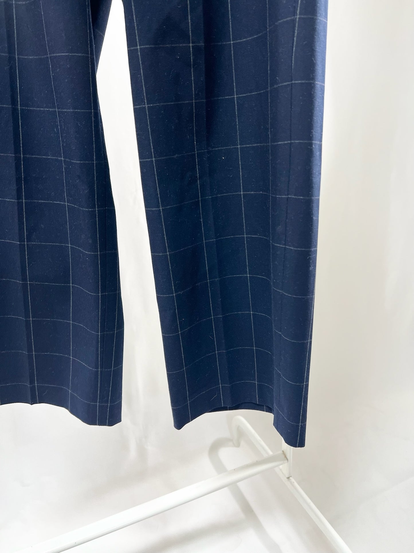 2501219Navy Checkered Slim Slacks