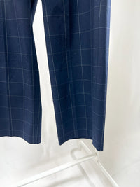 2501219Navy Checkered Slim Slacks