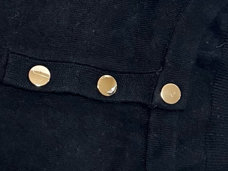 25045ZARA Black Knit Top with Back Buttons – Short Sleeve