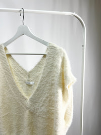 Ivory Fuzzy Knit Vest