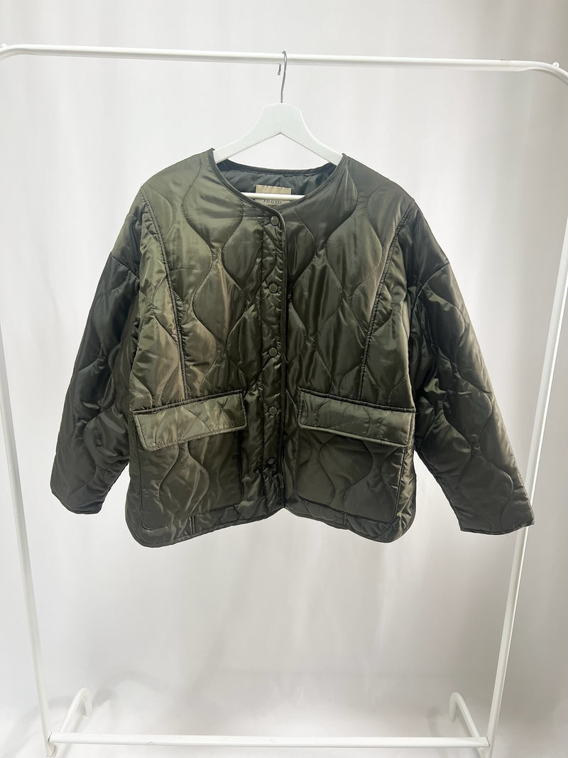 250005Khaki Quilted Jacket