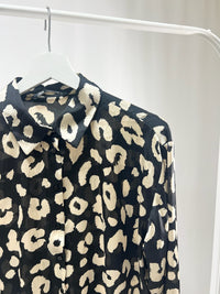 25042ZARA Leopard Print Shirt in Black & White