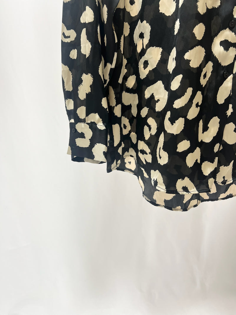 25042ZARA Leopard Print Shirt in Black & White