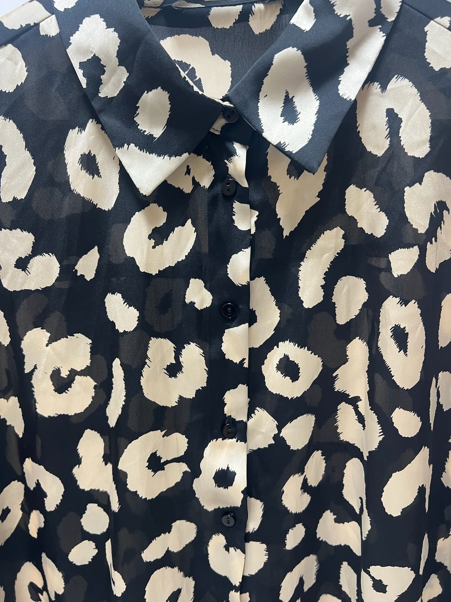 25042ZARA Leopard Print Shirt in Black & White