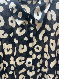25042ZARA Leopard Print Shirt in Black & White