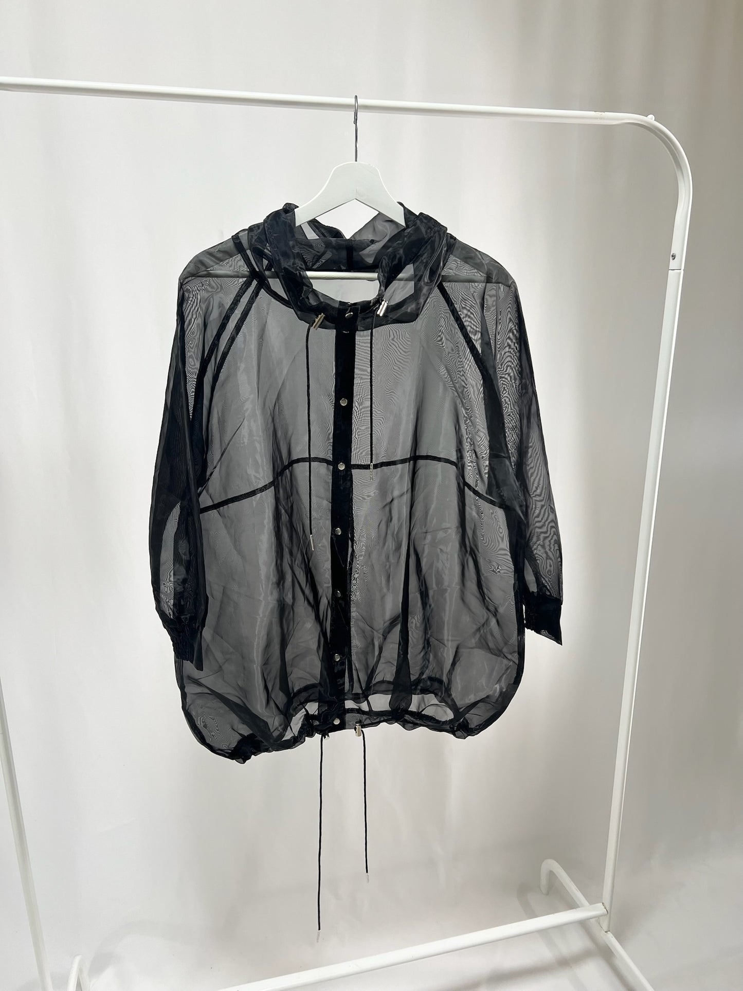 25041Black Sheer Layered Jacket