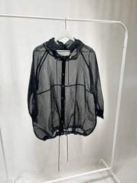 25041Black Sheer Layered Jacket