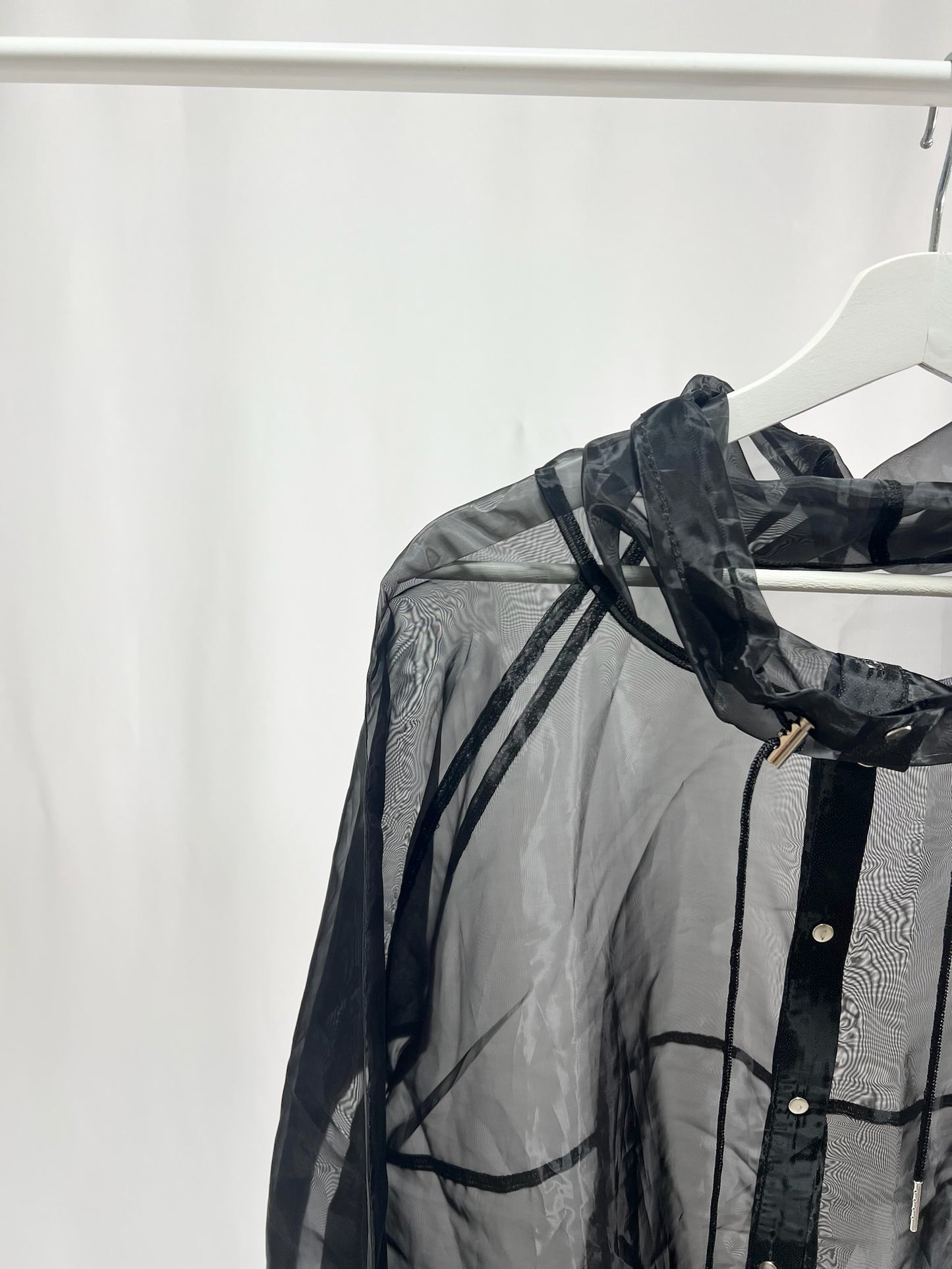 25041Black Sheer Layered Jacket