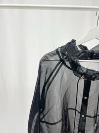 25041Black Sheer Layered Jacket