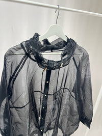 25041Black Sheer Layered Jacket
