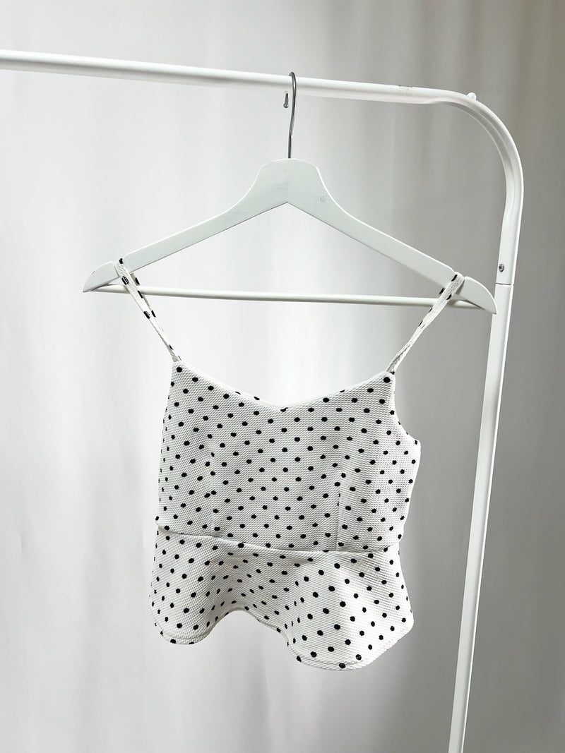 25040Polka Dot Bustier Top