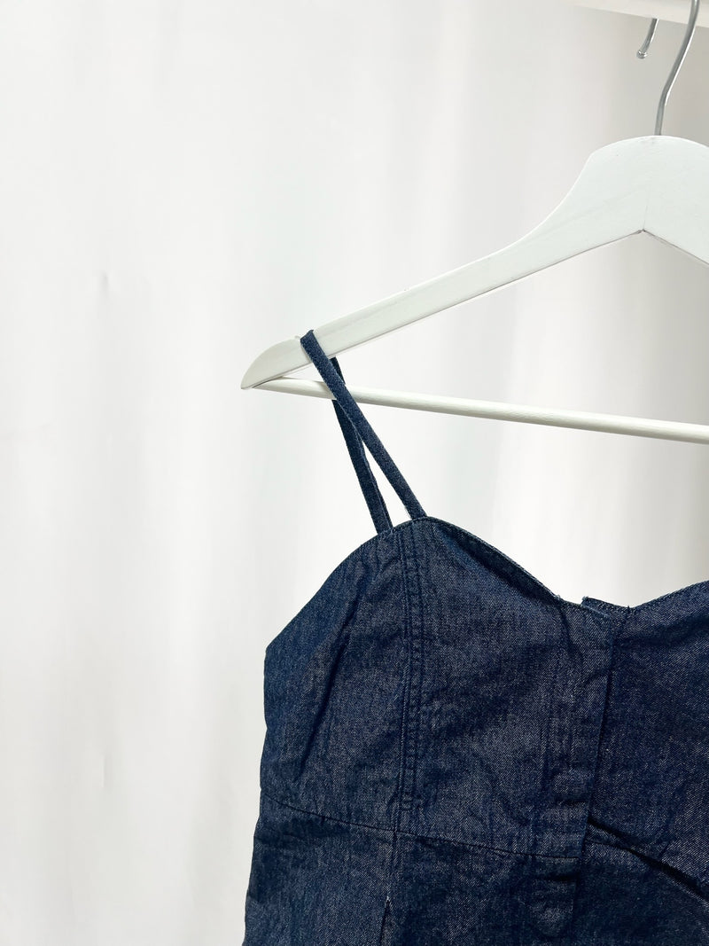 25039Denim Bustier Top