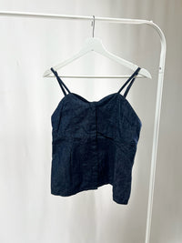 25039Denim Bustier Top