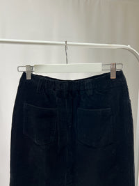 2500006Black Corduroy Straight Skirt