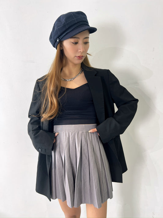 Gray Pleated Mini Skirt – Neat & Playful