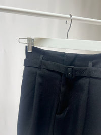 250121Elegant Belted Black Shorts