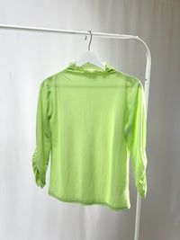 25037Lime Sheer Frill Top